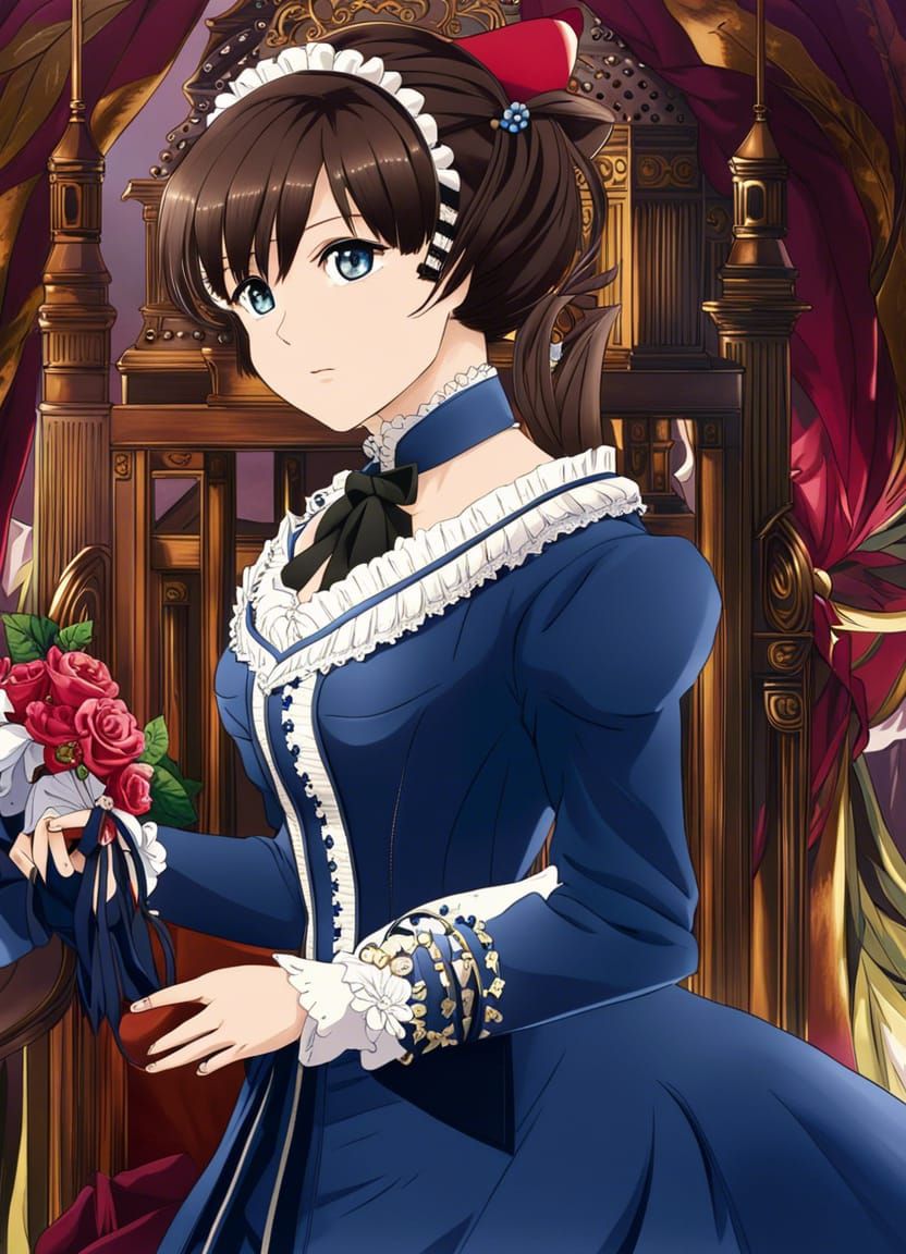 Victorian Woman in Anime Style