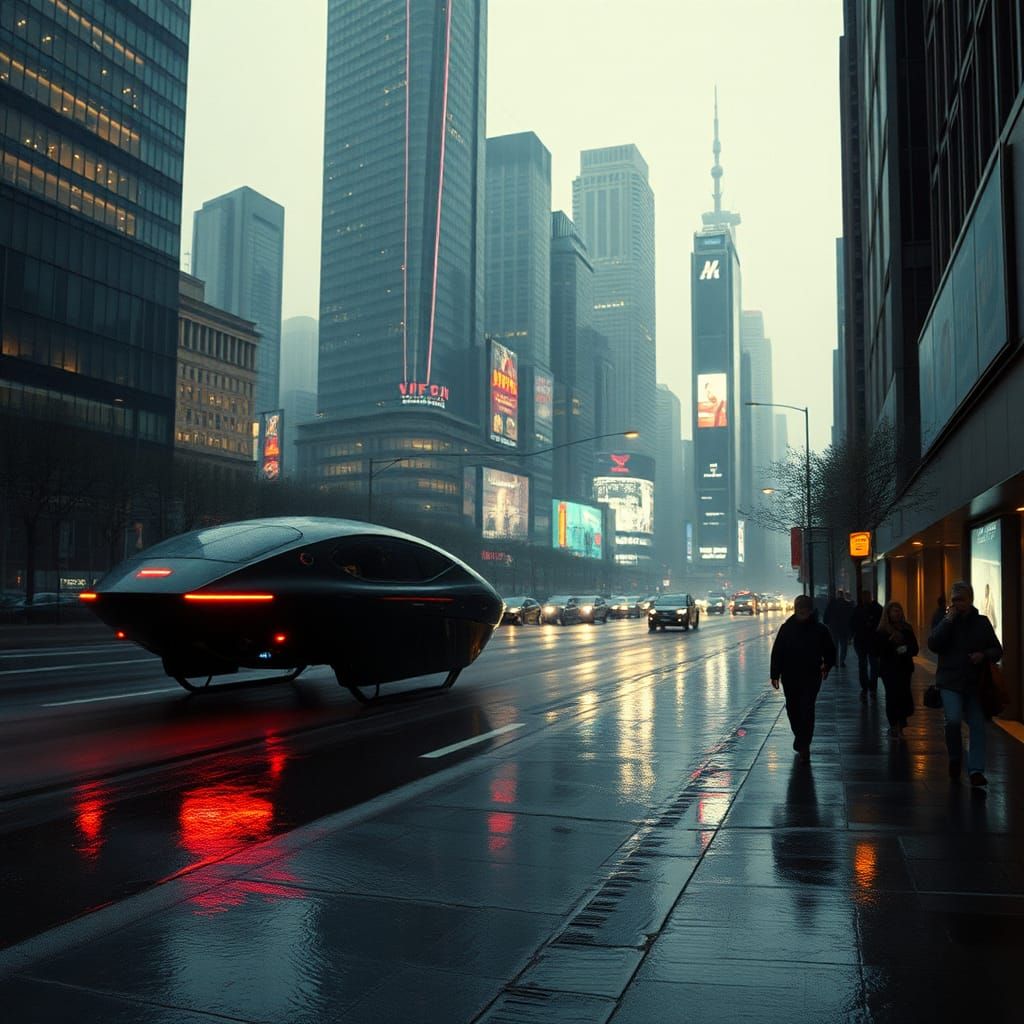 Neon Metropolis at Dusk: A Cinematic Vision
