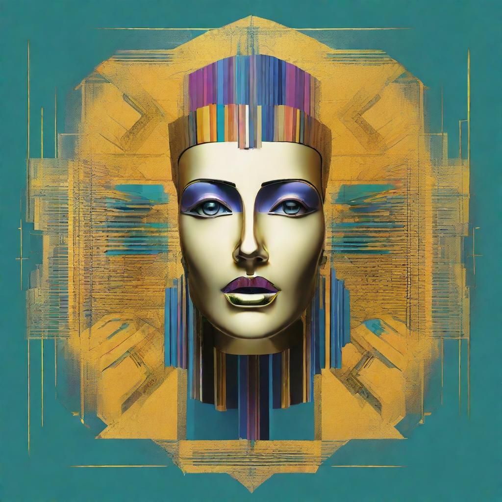Cleopatra Double Exposure in Pop Art Style