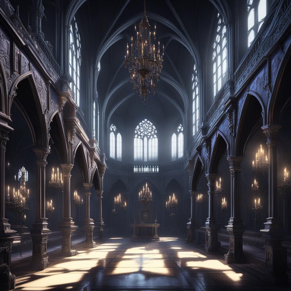 Gothic Palace Party: 3D Rendered Artstation Scene