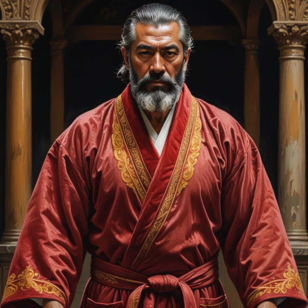 Gouache Portrait of a Distinguished Gentleman in a Palace