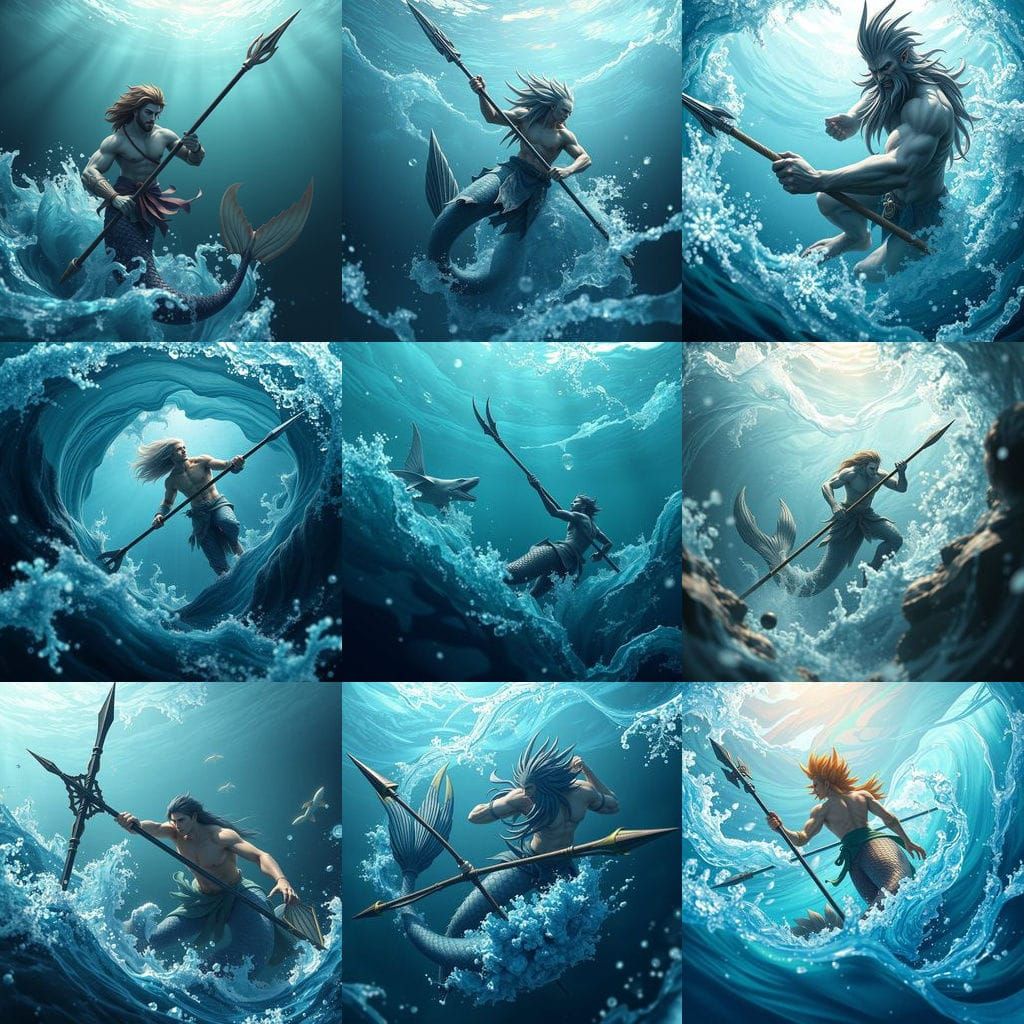 Merman Underwater Hunt in 3D Anime Style