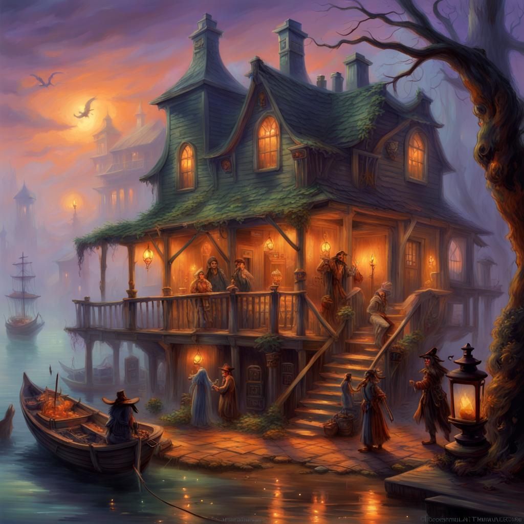 Haunted Pirate Tavern with Undead Ghosts