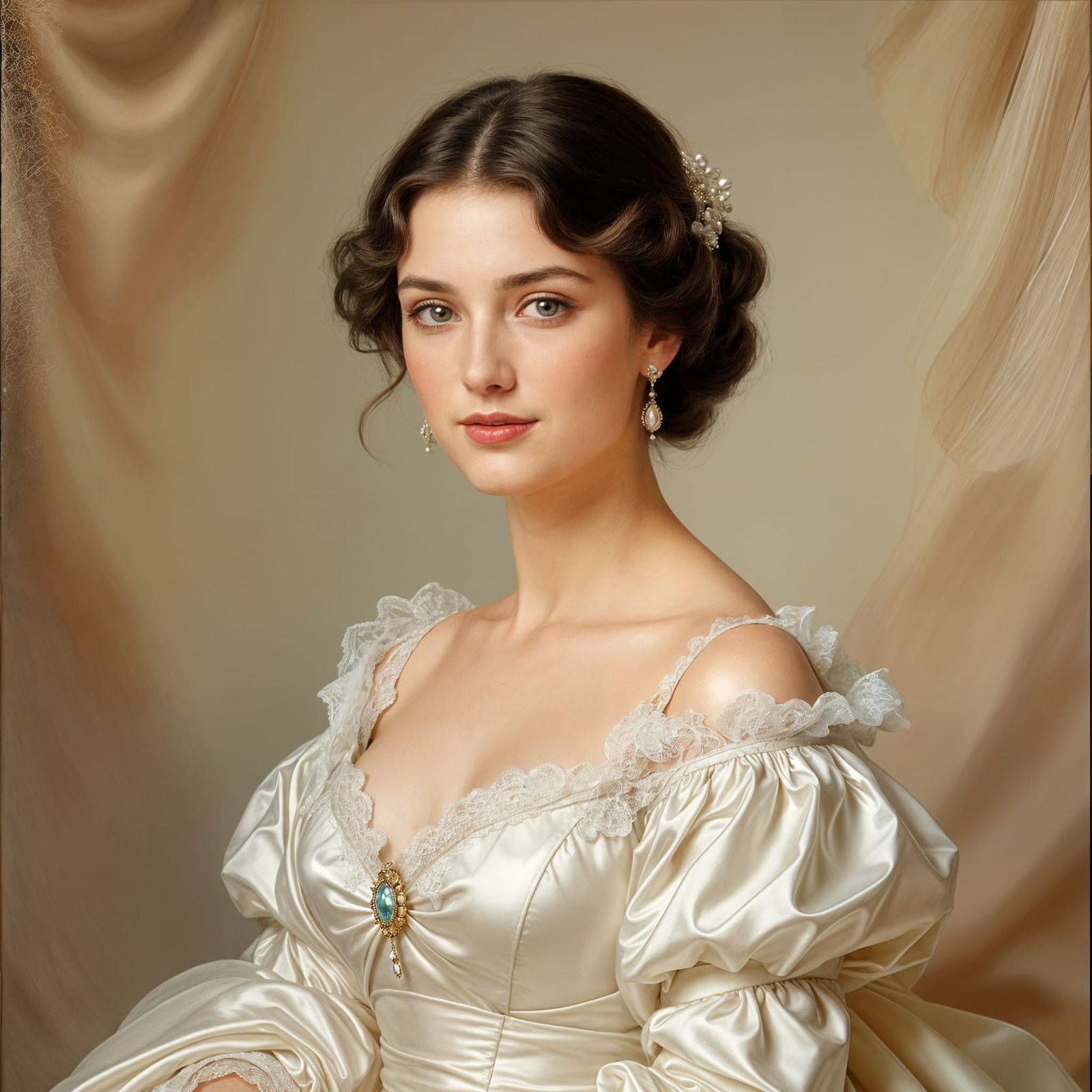 Elegant Winterhalter-Inspired Court Portrait of a Woman