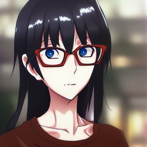 Anime Character with Black Hair and Sad Expression