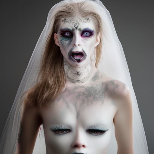 Demonic Porcelain Bride in Deep Matte Colors