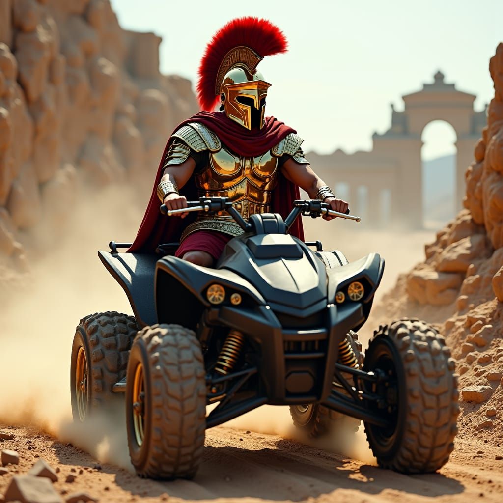 Roman Guard on ATV: Fantastical Concept Art
