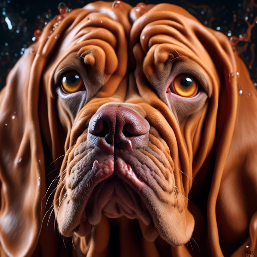 Renaissance French Mastiff Portrait in Oil Painting Style