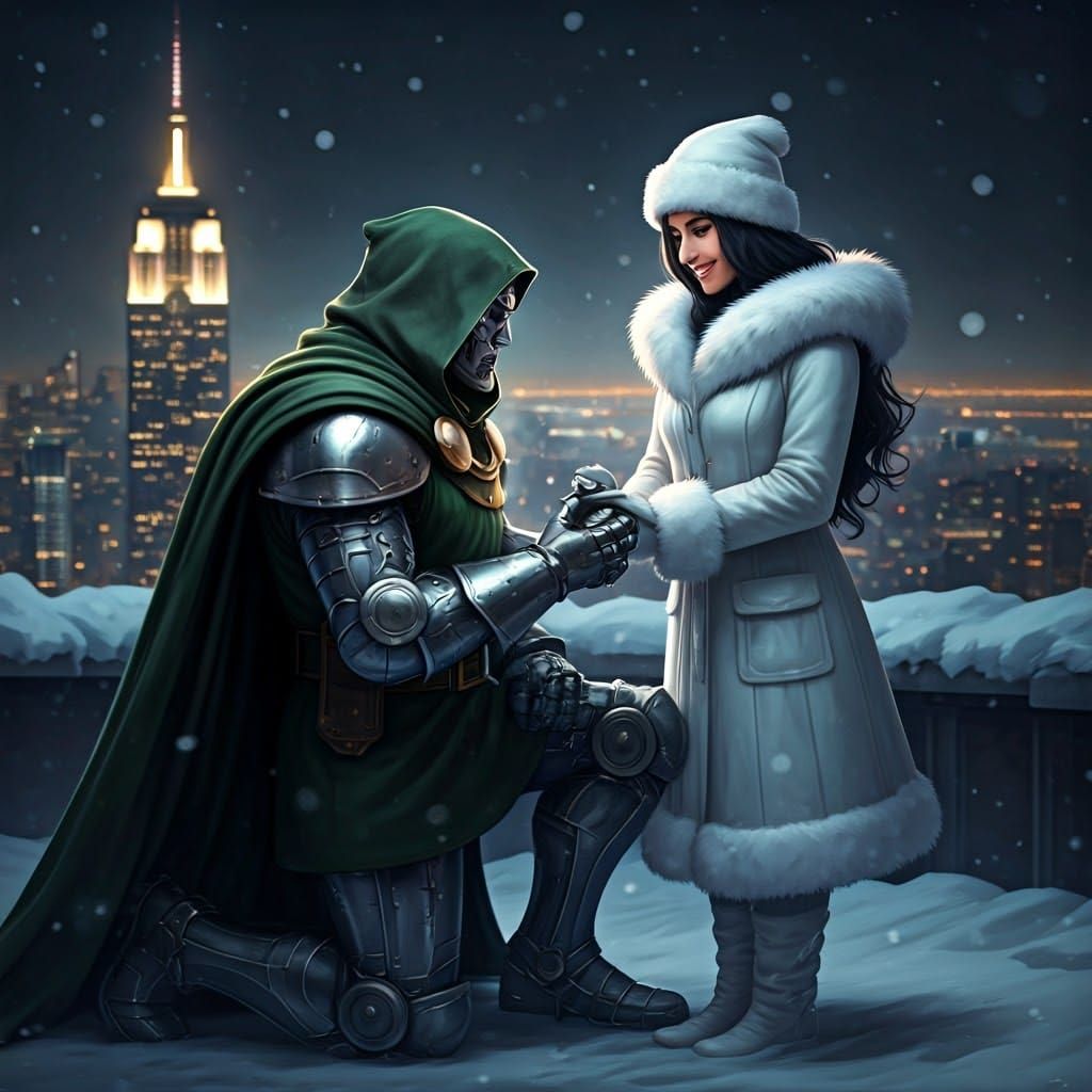Doctor Doom Proposes to Valeria on Snowy Empire State Buildi...