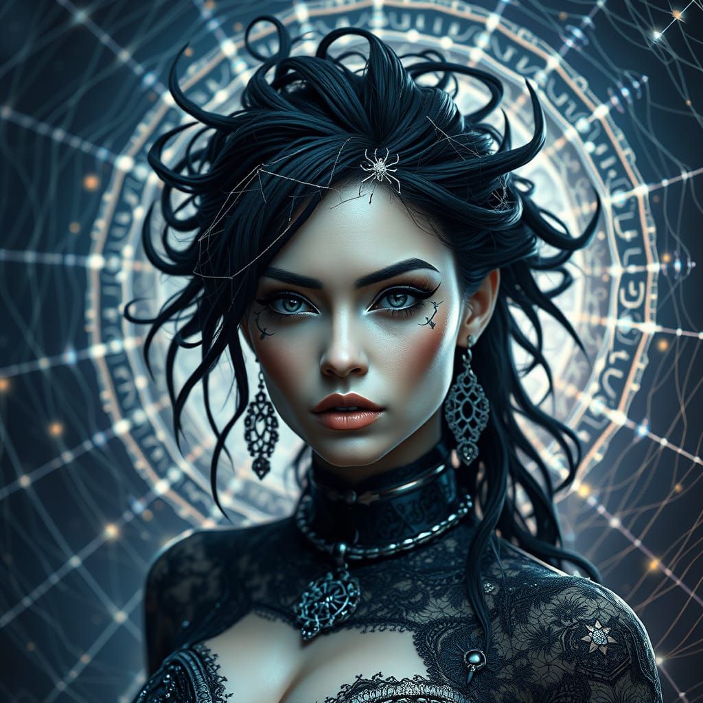 Ethereal Rebel Goddess: Classical Punk Fusion Art