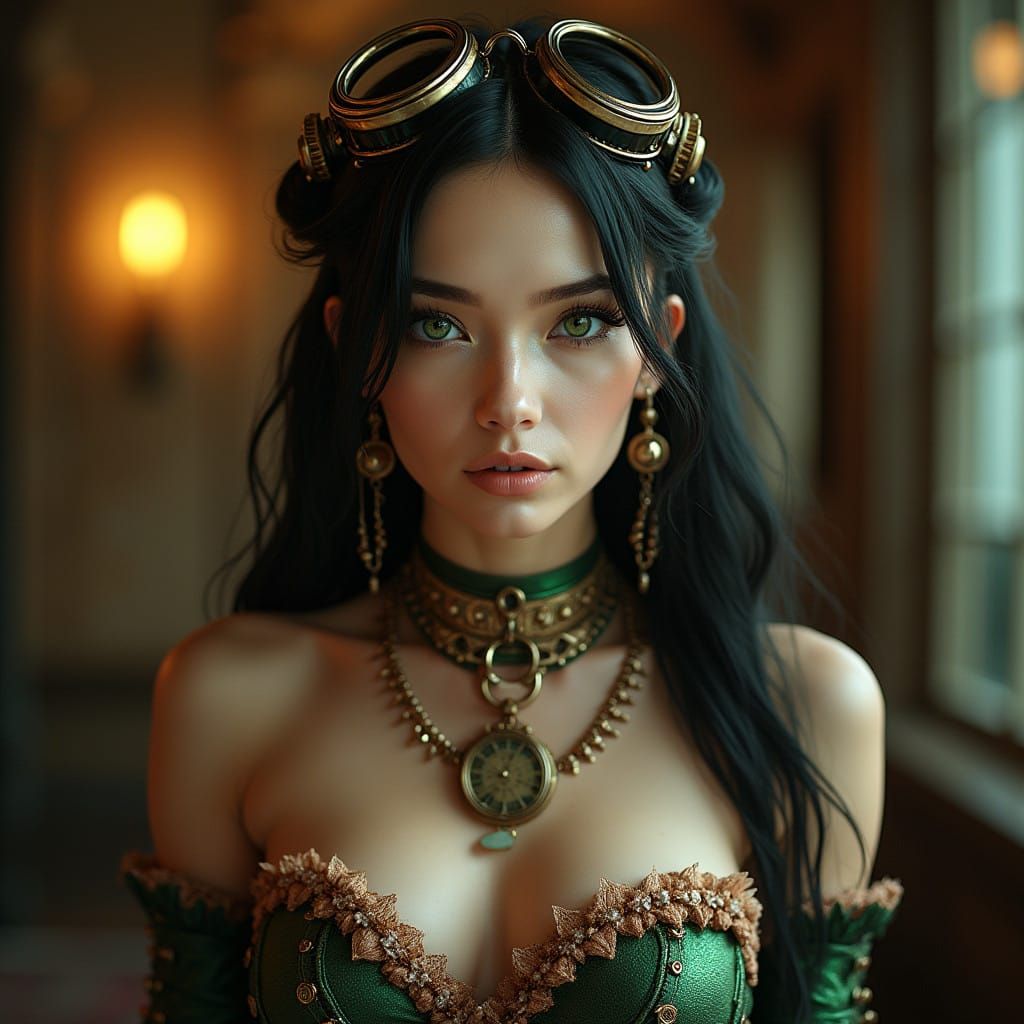 Breathtaking Steampunk Beauty in Cinematic Style