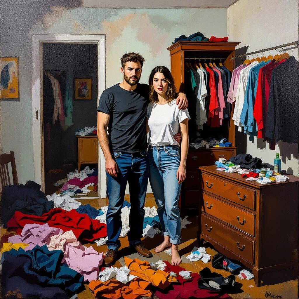 Chaotic Scene in Style of Abstract Expressionism