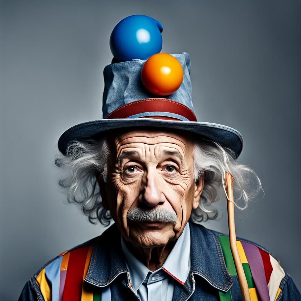 Clown with Denim Hat Portrait in High Resolution