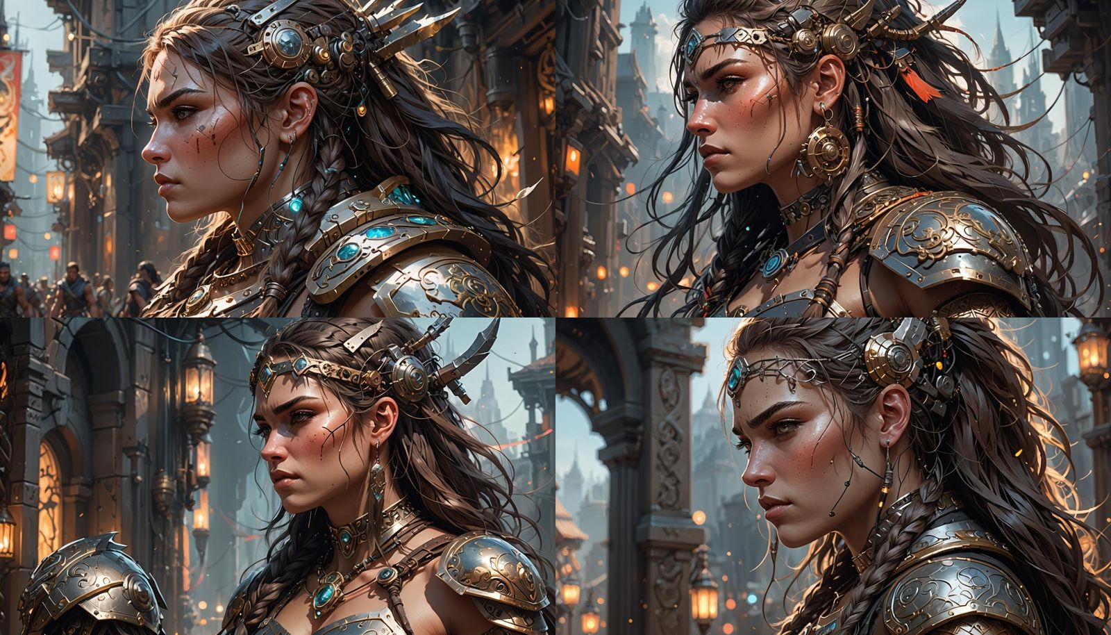 A barbarian girl who is half cyborg