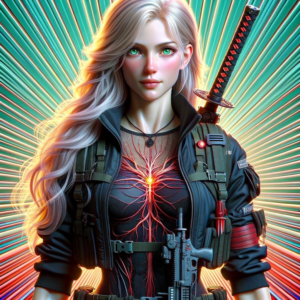 3D Digital Art of a Futuristic Warrior Woman