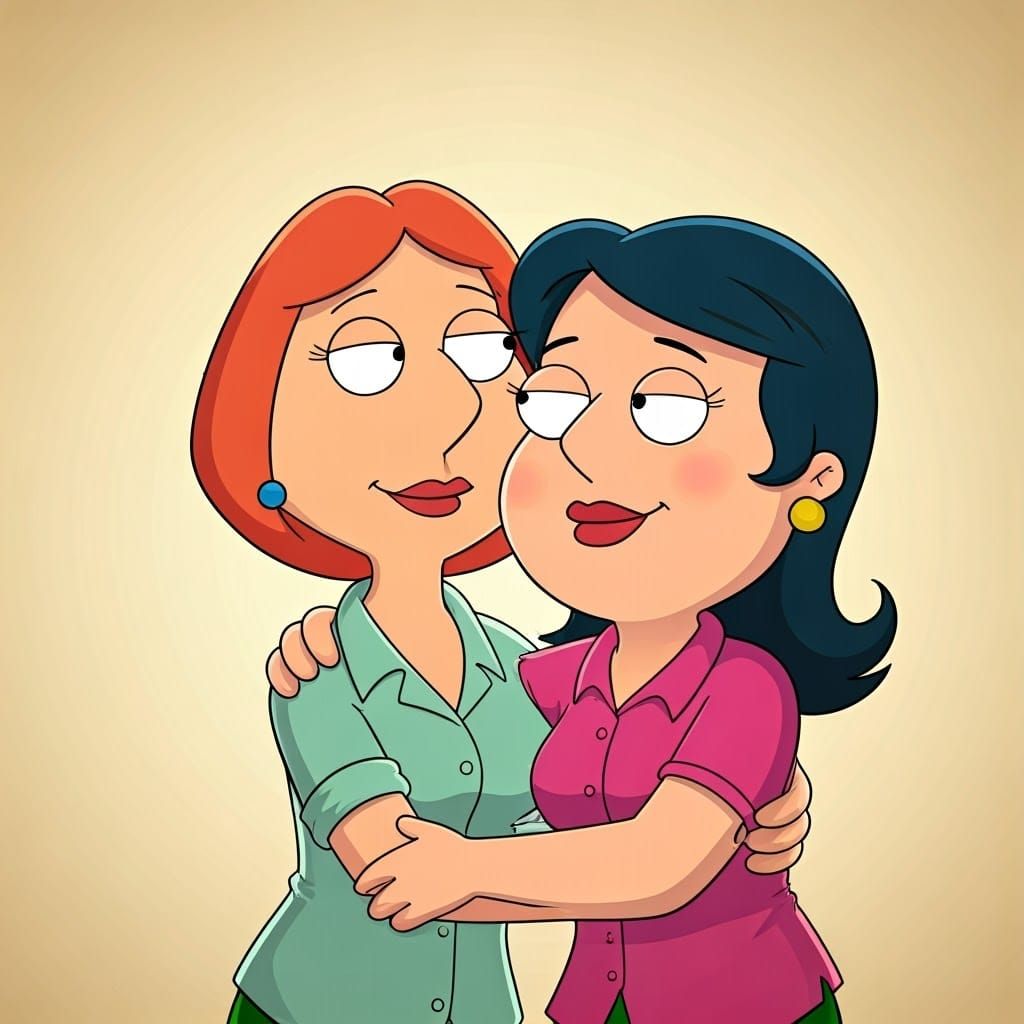 Lois Griffin  embracing Bonnie