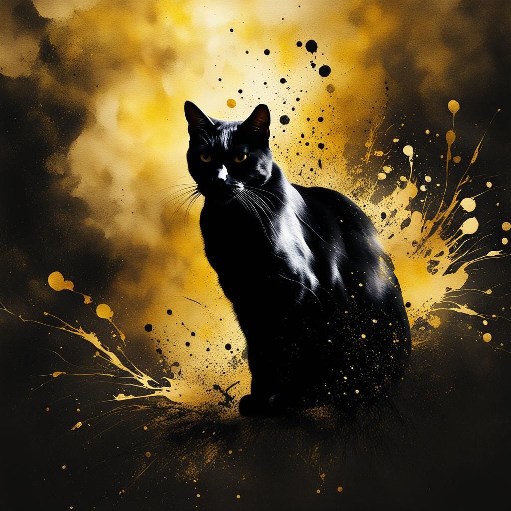 Black and yellow cat