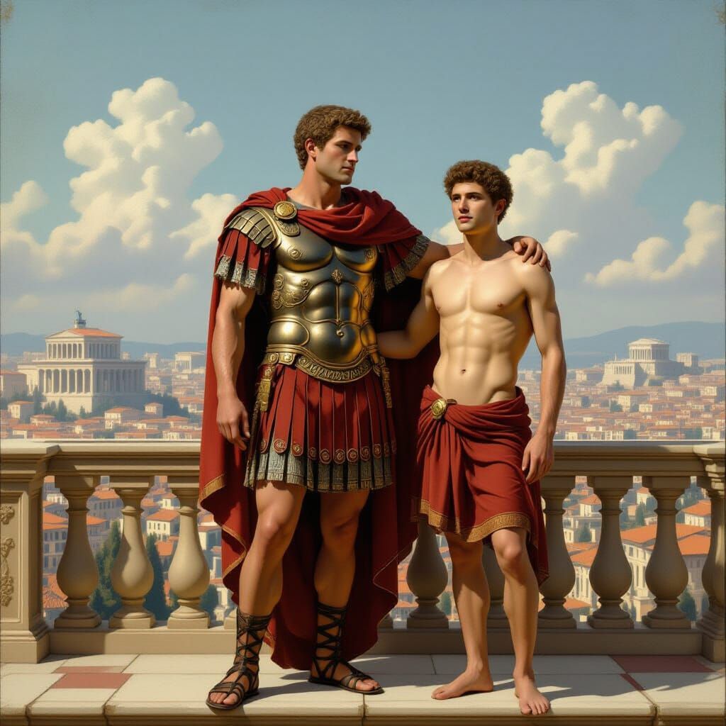 Emperor Nero and Lover Overlooking Ancient Rome