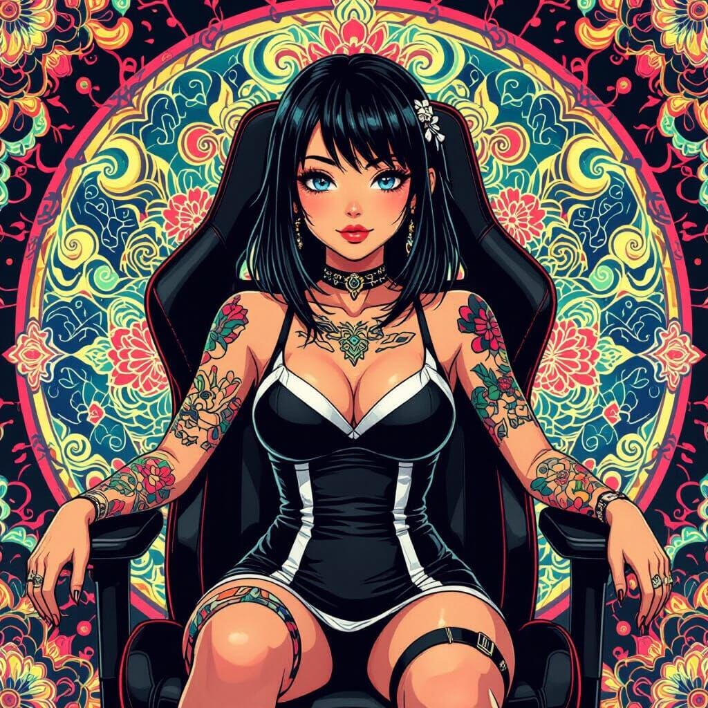 Japanese Gamer Woman in Anime New School Style