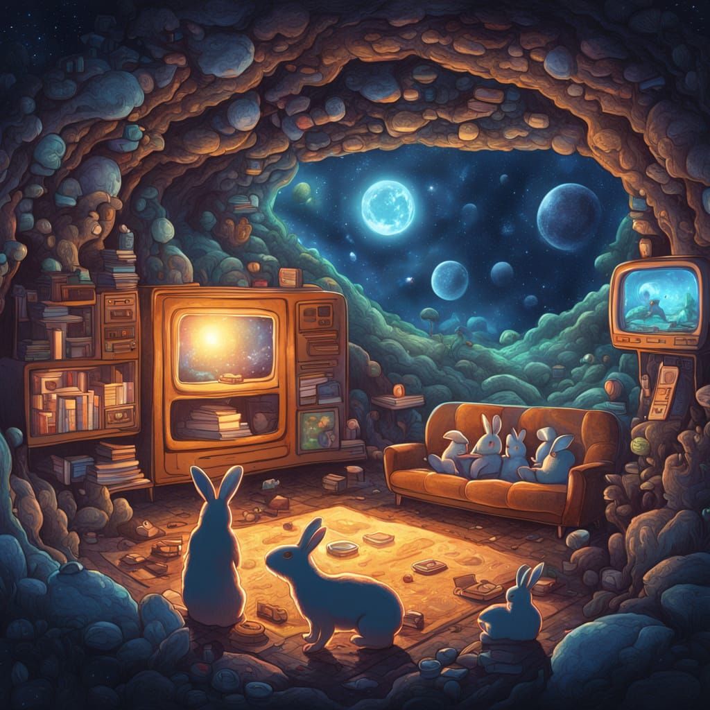 Tiny Rabbits in Underground Sanctuary