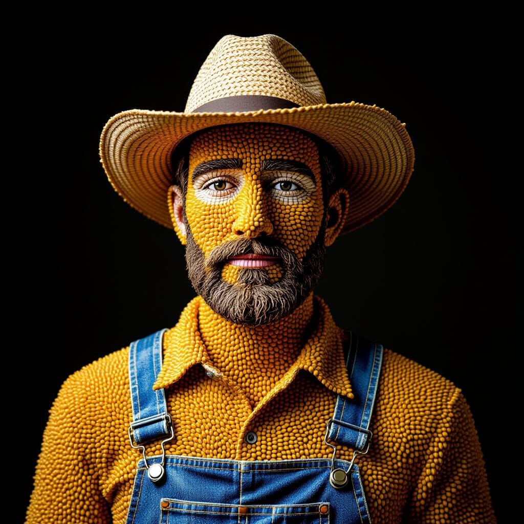 Millet Man: Agronomist Sculpted from Grain