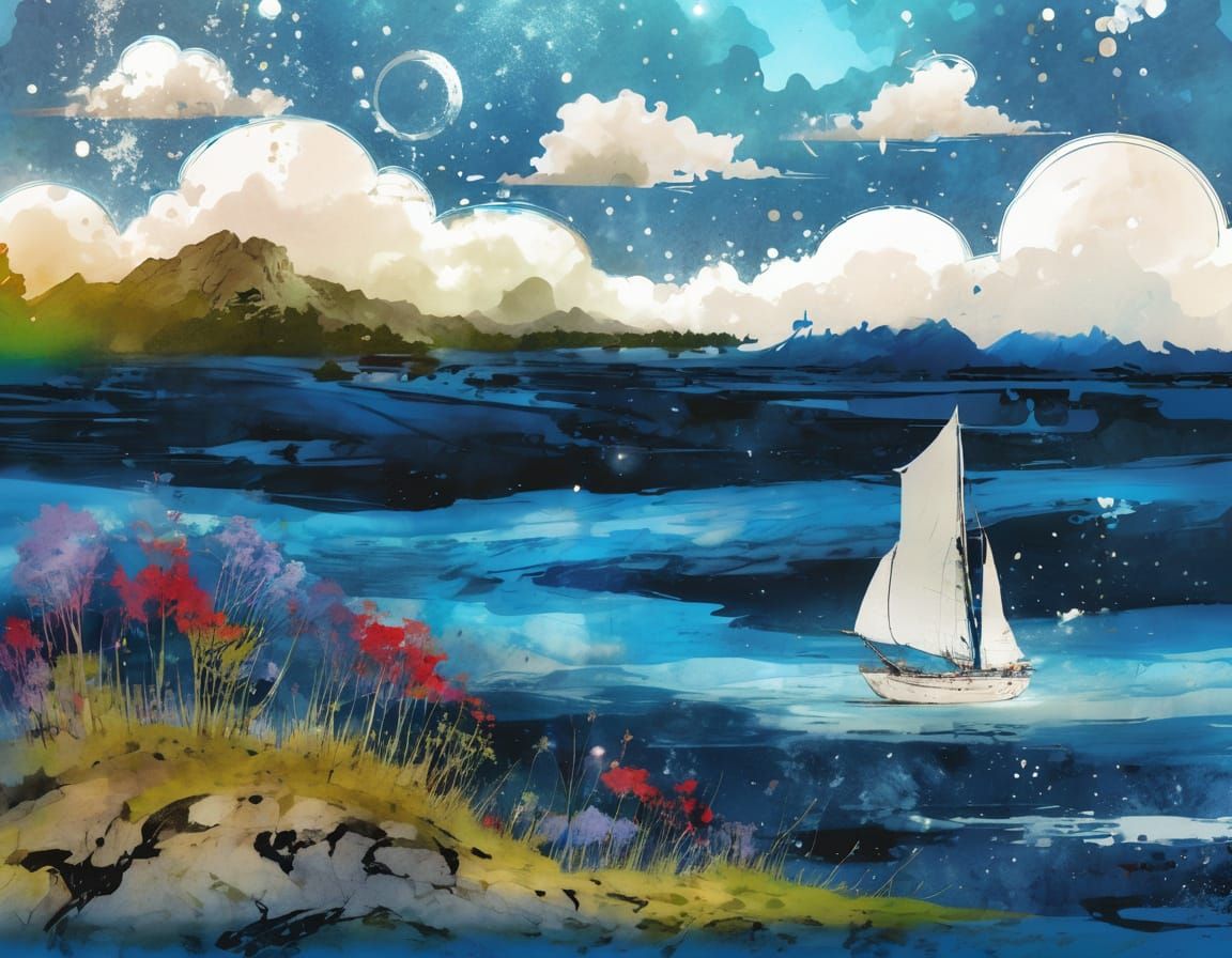 Detailed Ink Watercolour Digital Illustration