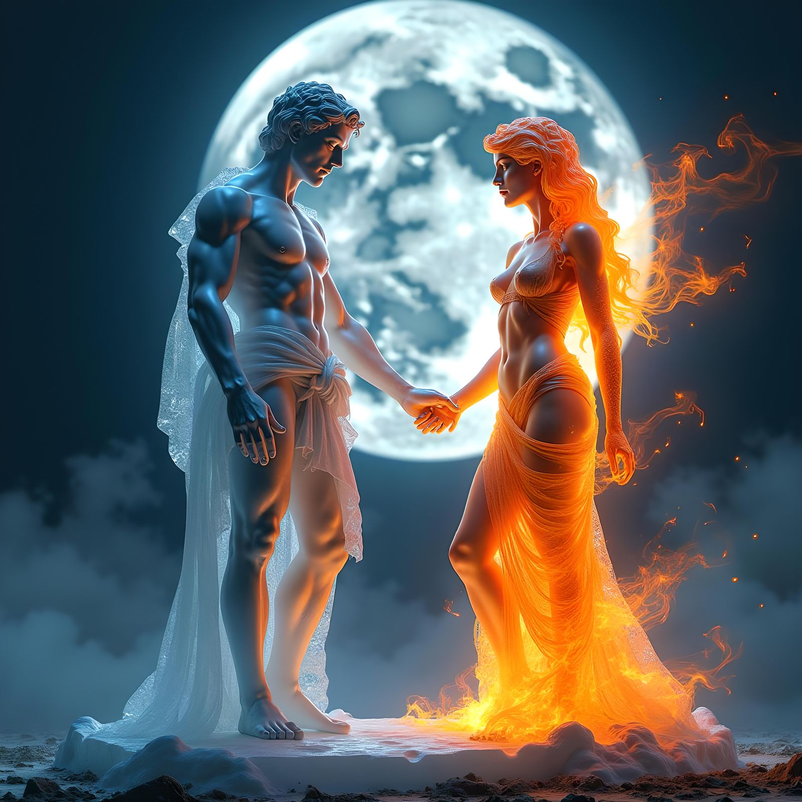 🧊Ice and fire 🔥/ recreation of my own old work