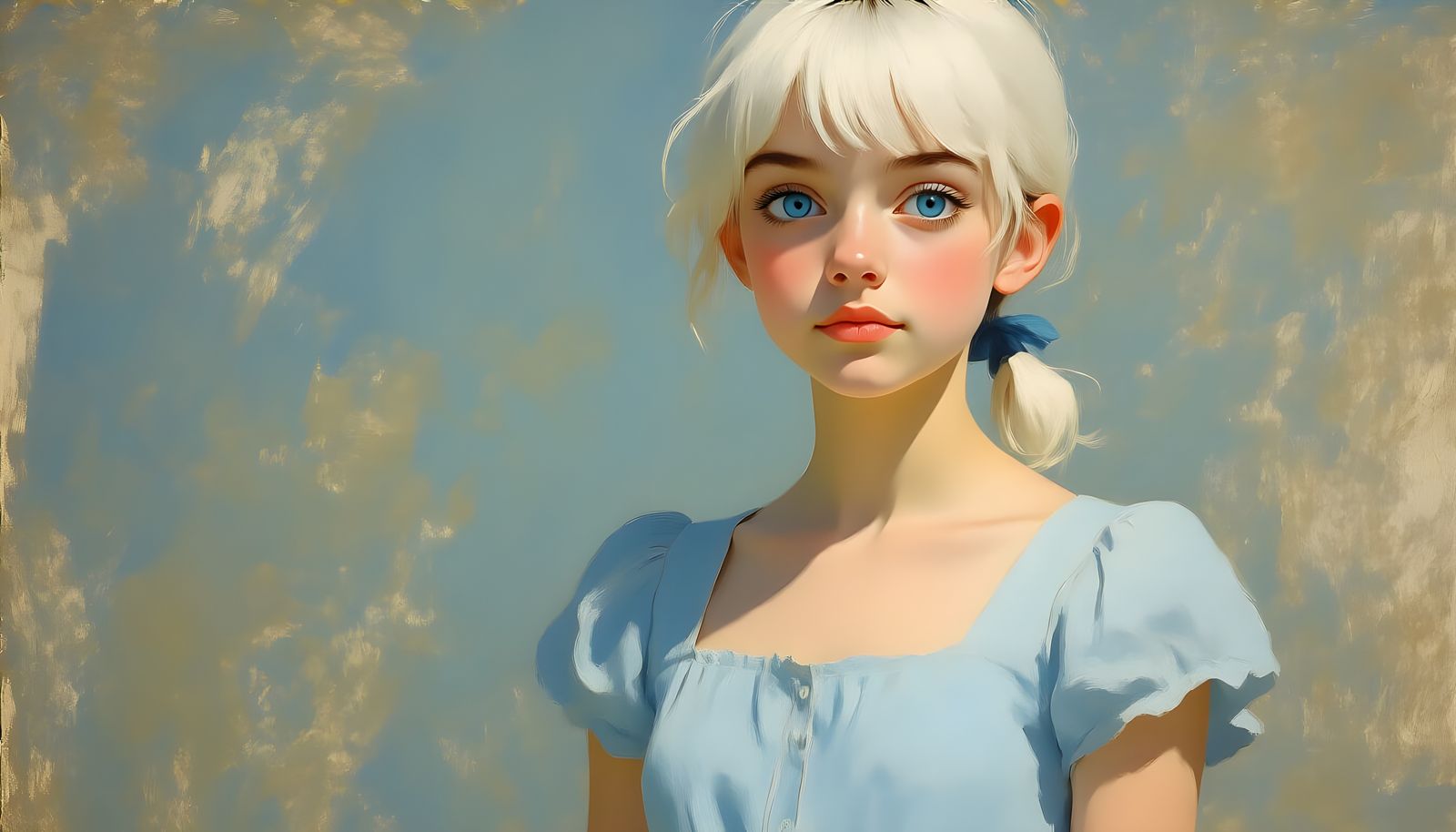 Teenage Girl Portrait in Impressionist Style