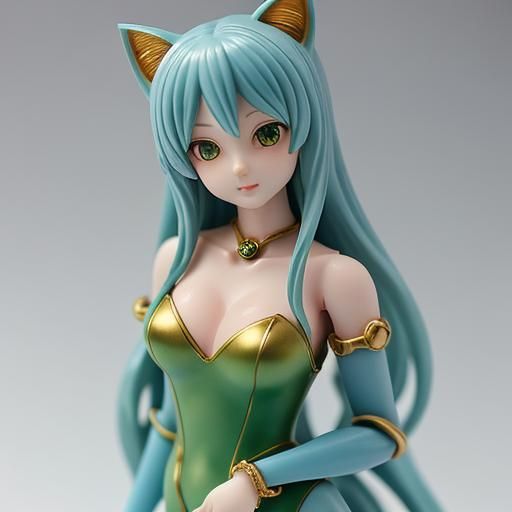Anime Cat Girl Figurine in Beach Suit