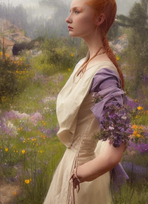 Detailed Hyperrealistic Landscape with Magical Particles