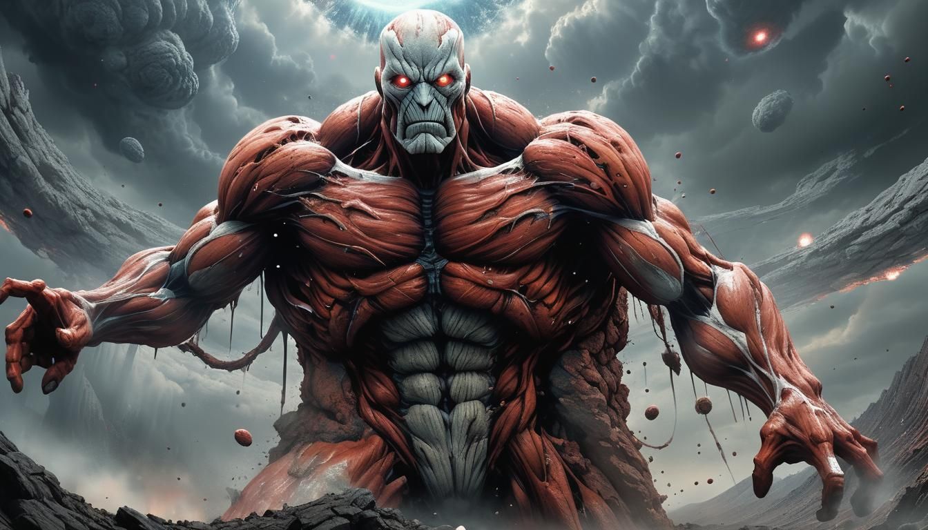 Colossal Cosmic Titan Summons Black Hole