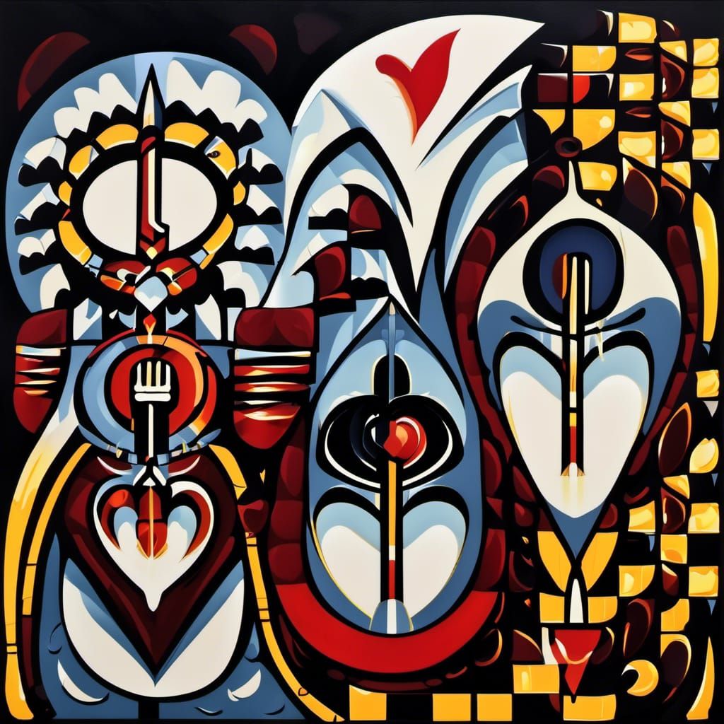 Surreal Dark Pop Art Heart Illustration