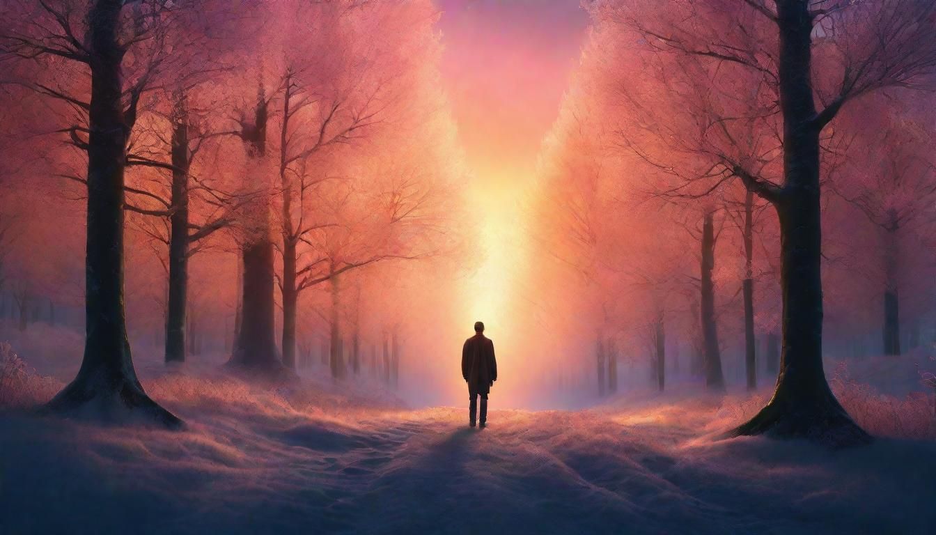 Ethereal Fantasy Landscape with Glowing Tree