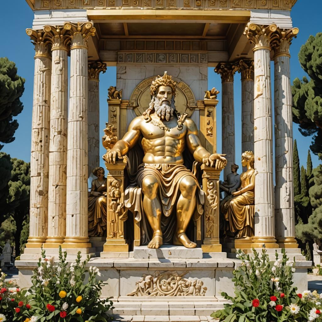 Statue of Zeus at Olympia in Ultra-Realistic 8k