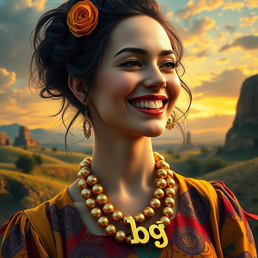 Surreal Fantasy Portrait of a Persian Woman in Exotic Attire...