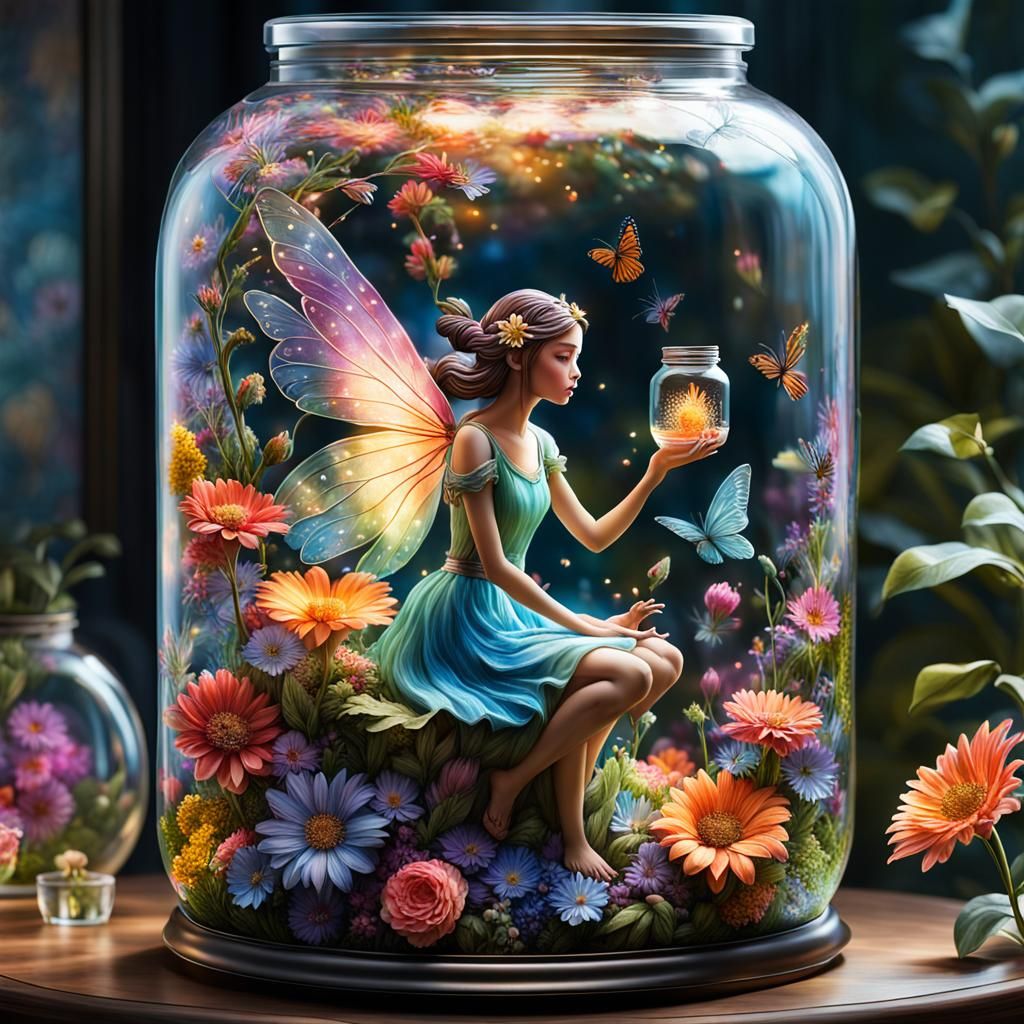 Fairy in a Jar: A 4K Resolution Masterpiece