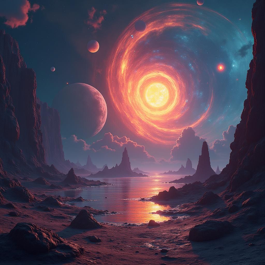 Vibrant Solar System Matte Painting