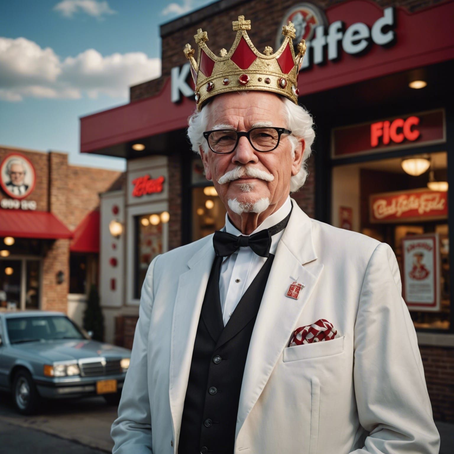 Majestic Colonel Sanders Portrait with Crown