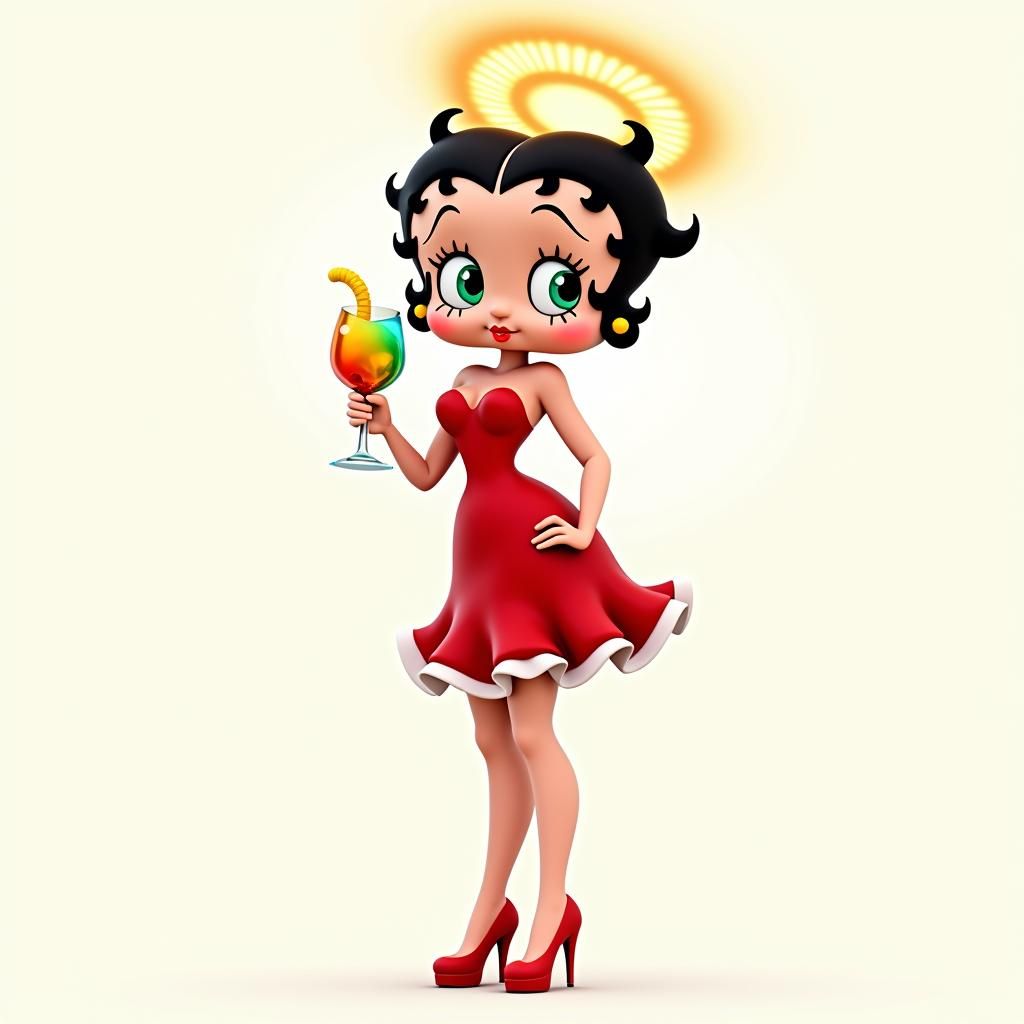 Betty Boop Portrait in Stylized 3D Digital Art