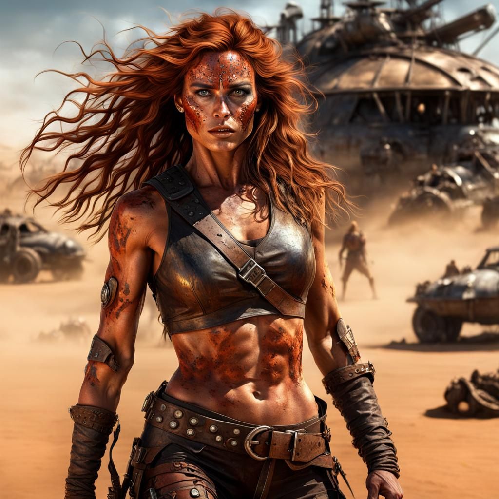 Auburn-Haired Warrior in Mad Max Thunderdome Arena