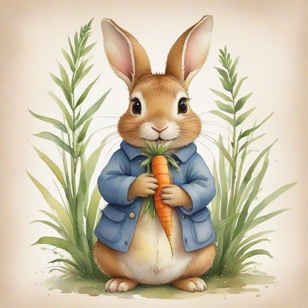 Peter Rabbit in Whimsical Spring Garden