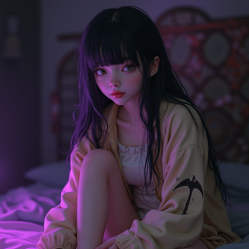 Mysterious Young Beauty in Art Nouveau Style