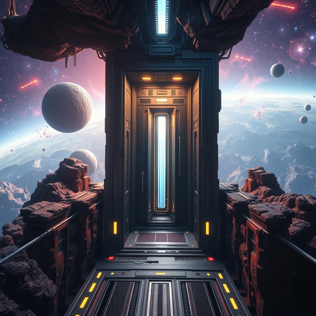 Fantastical Space Elevator Concept Art