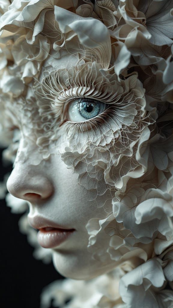 Surreal Textile Sculpture Dreamscape in Noir Style