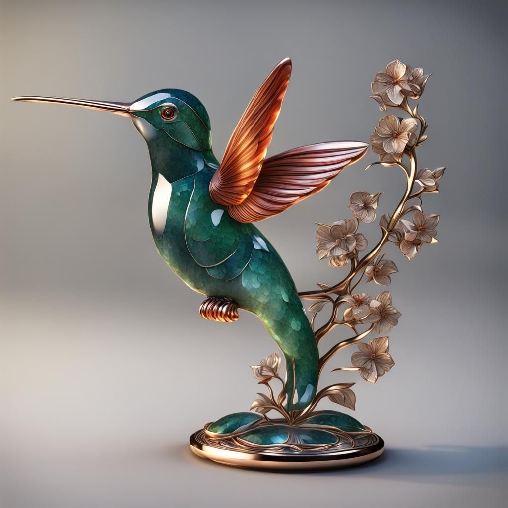Gemstone Hummingbird in Garden Landscape