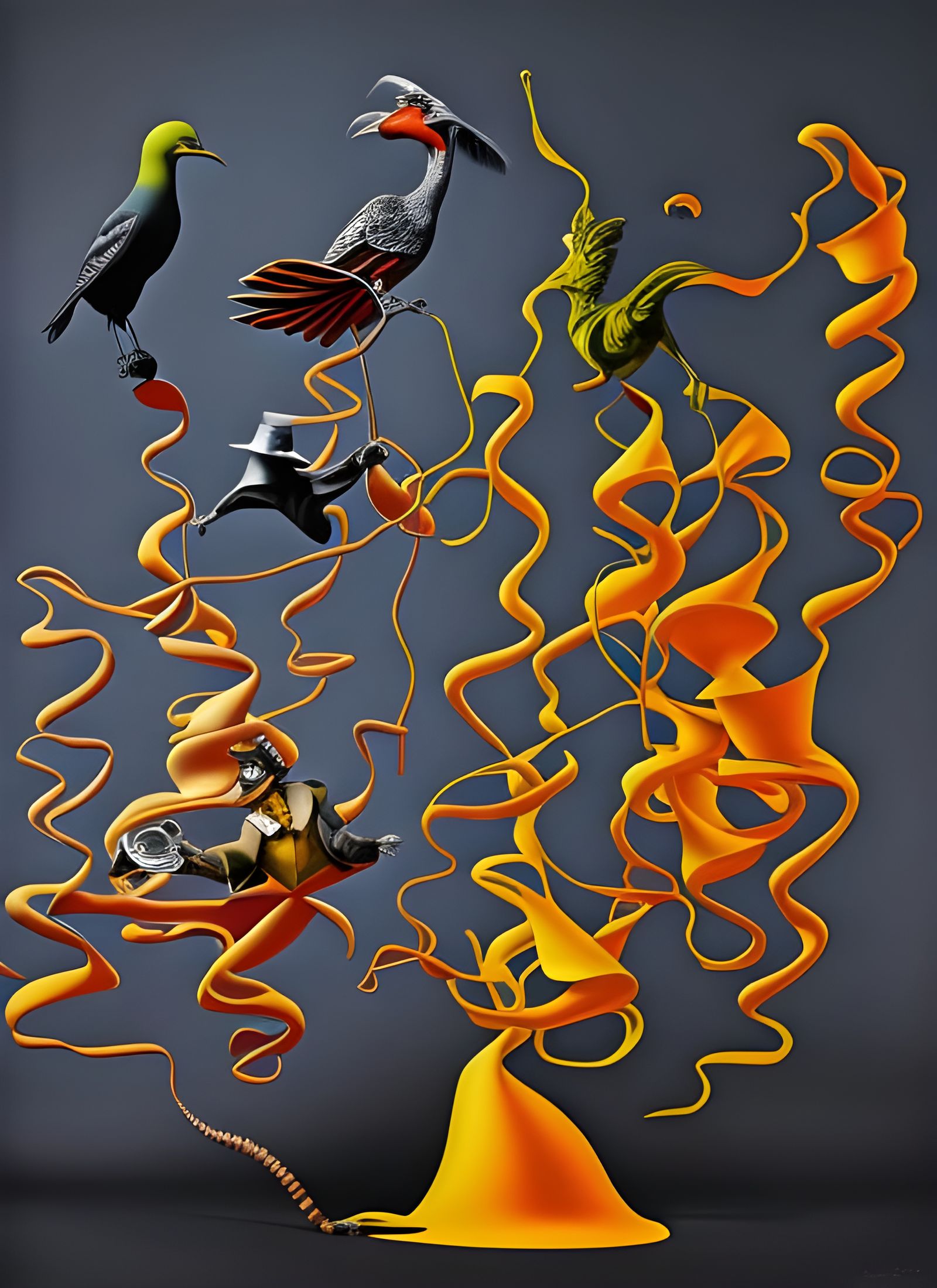 Surreal Folk Singers in Dreamy Abstract Art