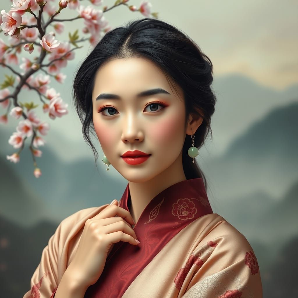Elegant Asian Renaissance Portrait