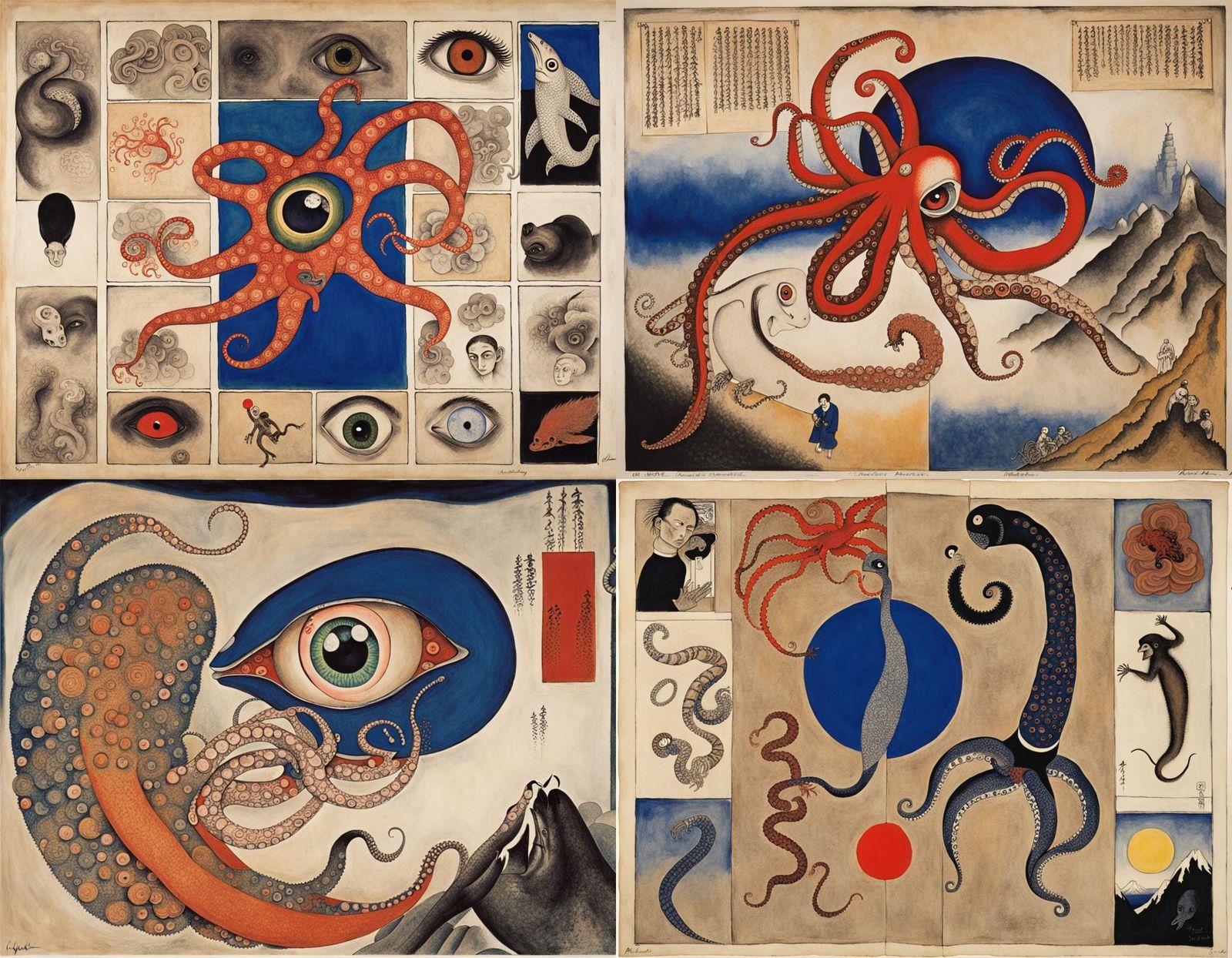 Surreal Hybrid Creature in Bauhaus Vaulted Space