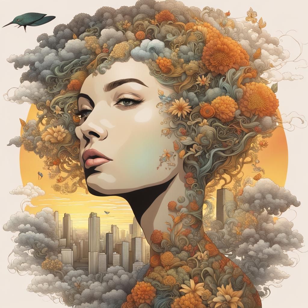 Surreal Fusion of Nature and Cityscape in Digital Art