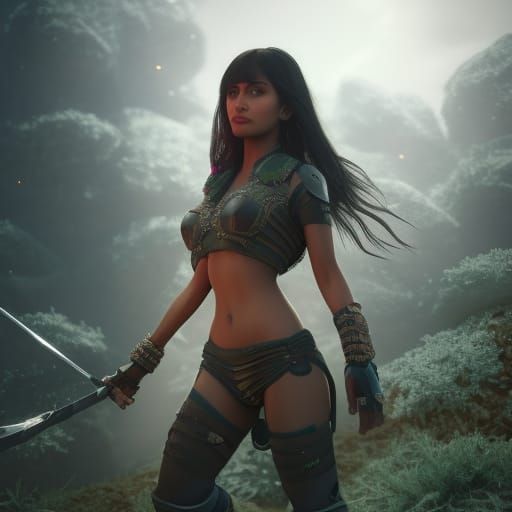 Tahani Al-Jamil in 3D Game Cinematic Style